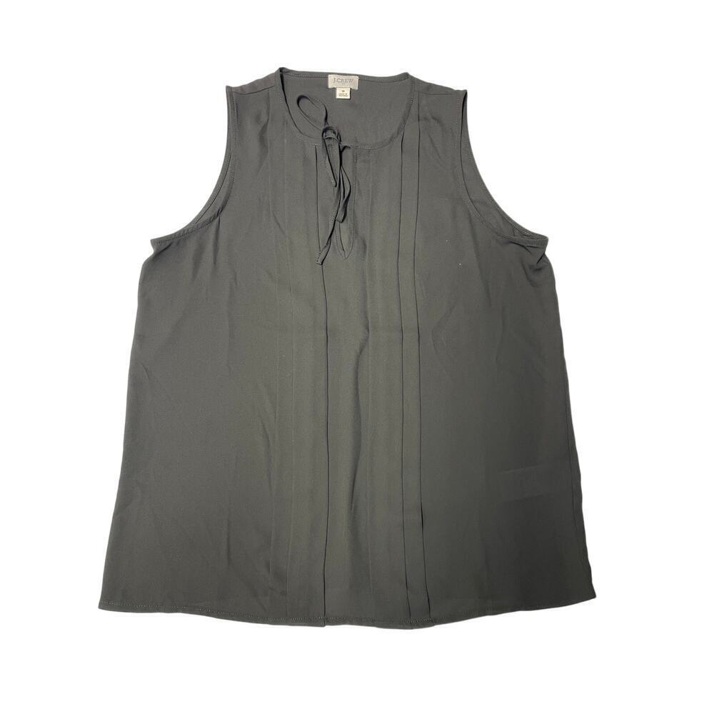 J. Crew Sleeveless pleated tie-neck top size S